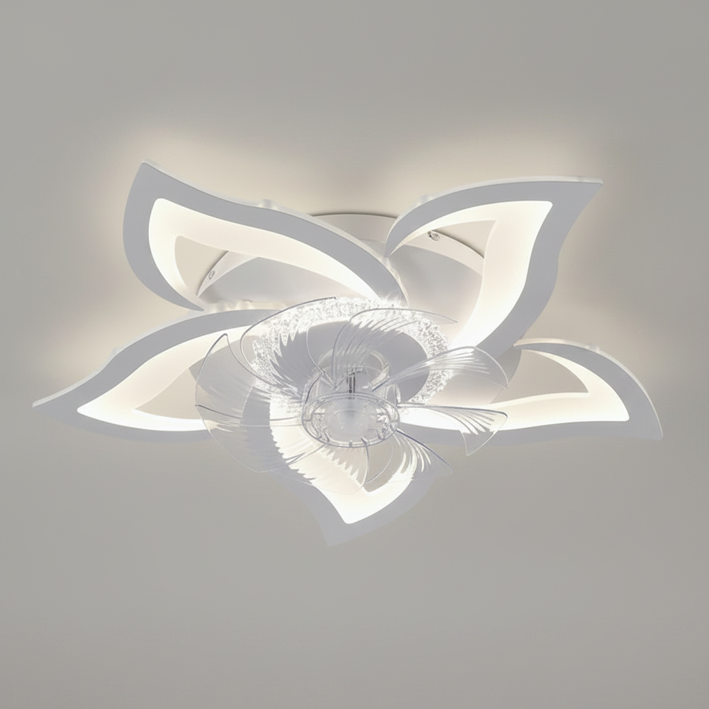 Ventilateur de Plafond Forme Fleur avec Télécommande