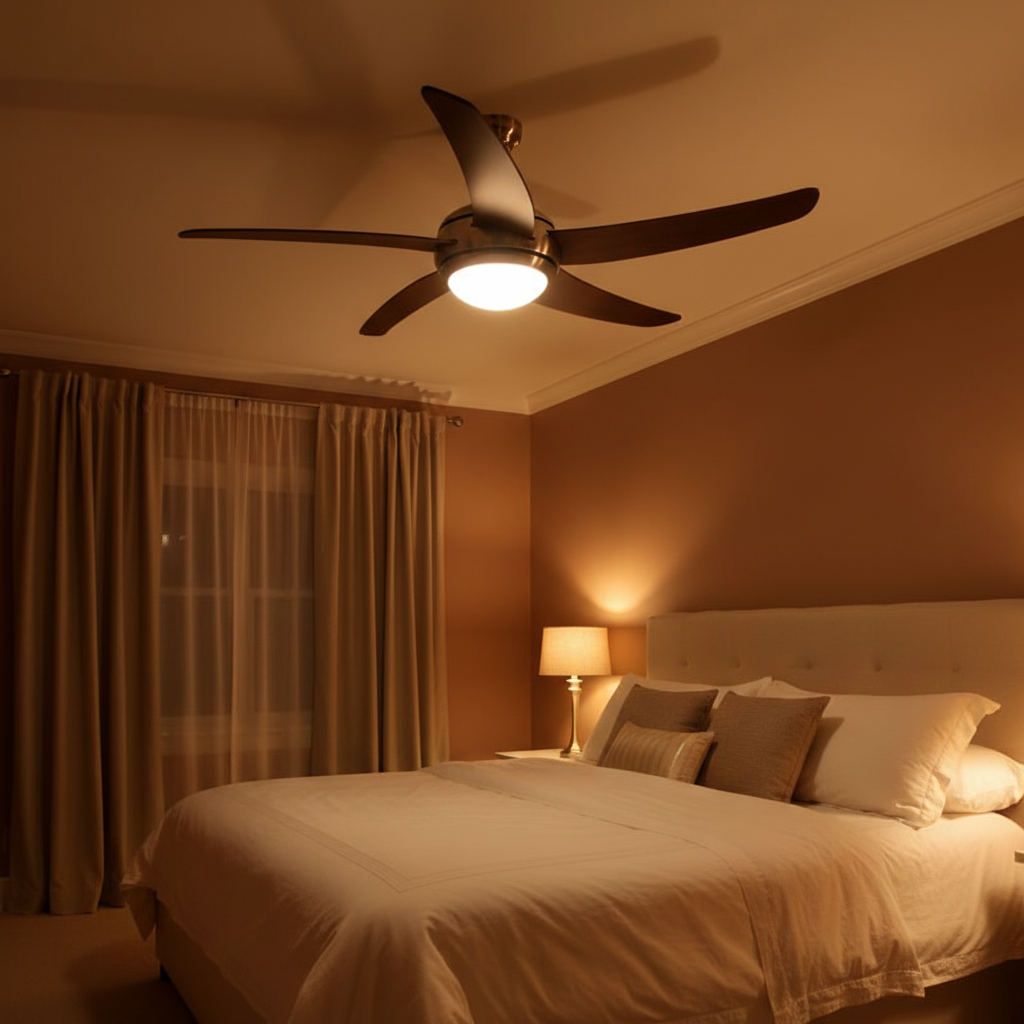 Ventilateur de Plafond Orné avec Éclairage – 128 cm