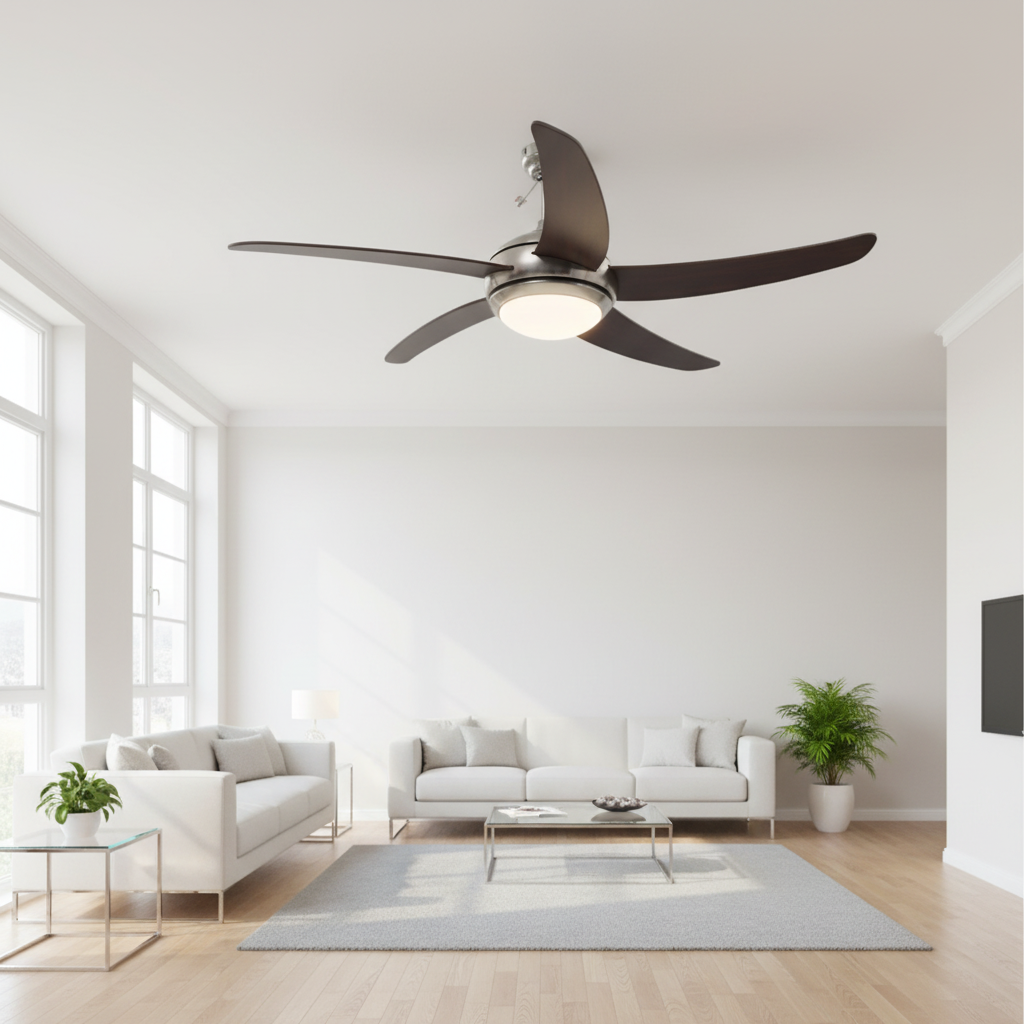 Ventilateur de Plafond Orné avec Éclairage – 128 cm