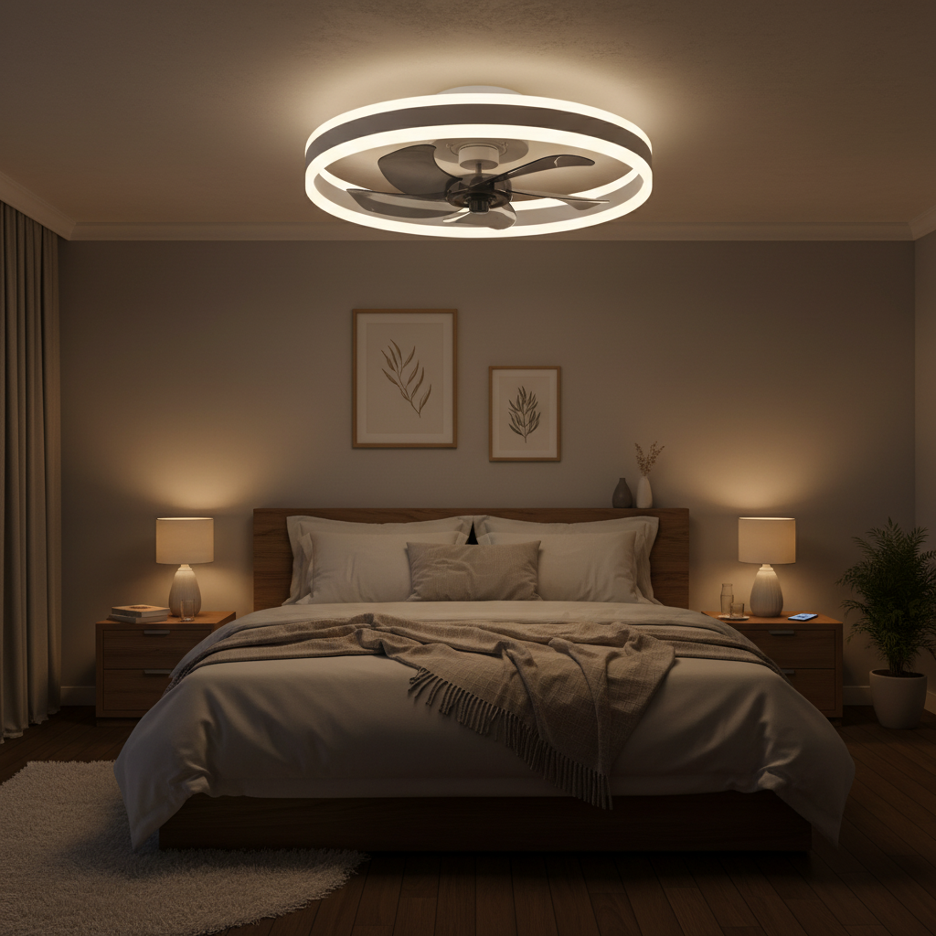 Ventilateur de Plafond Rond Intelligent avec Télécommande