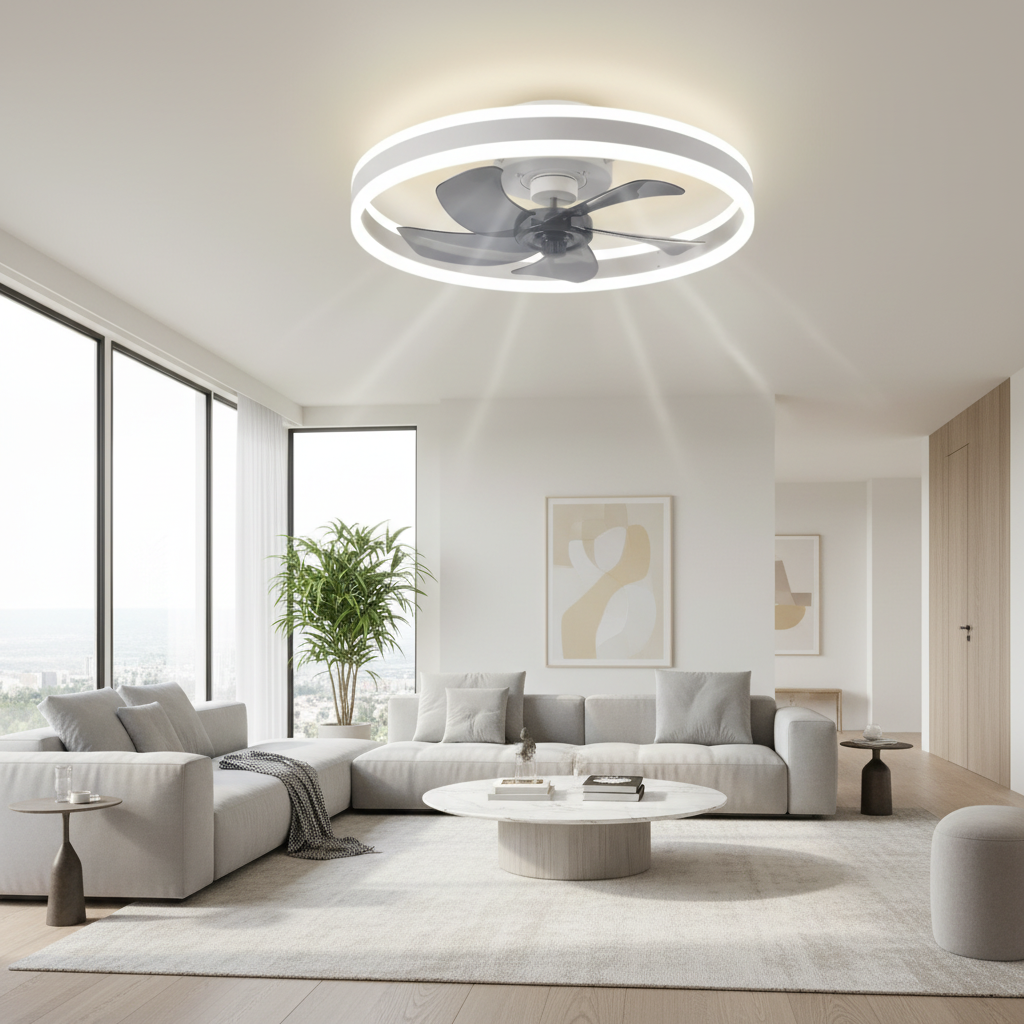 Ventilateur de Plafond Rond Intelligent avec Télécommande